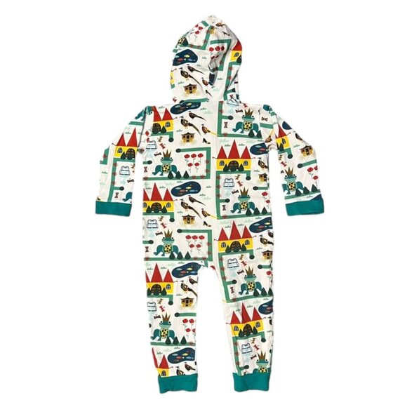 Raspberry Republic 104/110 3-5Y Royal Ribbit Frog Prince Romper - Picture 2 of 5